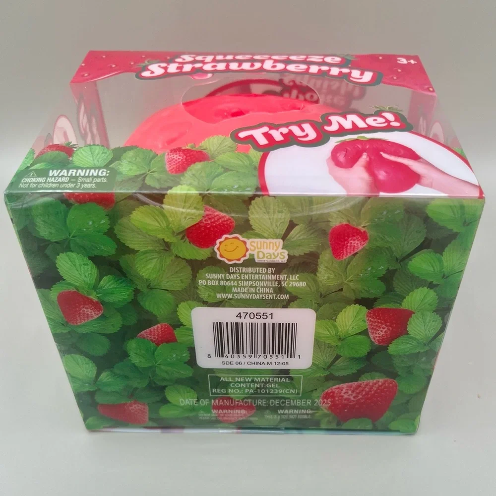Sunny Days Jumbo SQUEEEZY STRAWBERRY 🍓 Squishy Sensory Stress Relief Toy VIRAL